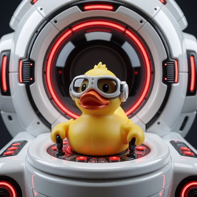 A Yellow Plastic Rubber Duck Wearing