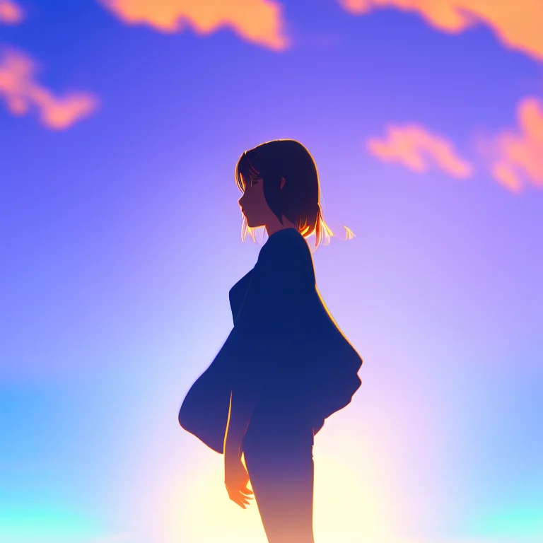 A Girl Stands In The Middle Of A Field, Her Eyes Open With F...