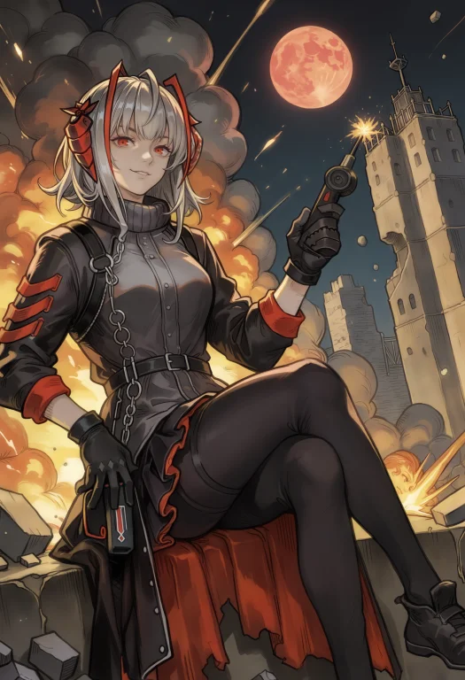 Score7, Score8, Score9, W Arknights, 1girl, Solo, Sarkaz, Ho...