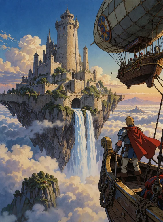Lorakrea80anime0.5a Gigantic Floating Stone Citadel Suspende...