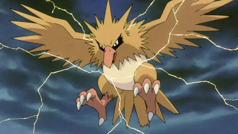 Pkmnmv2000, A Large, Spiky-winged Bird-like Creature Soars T...
