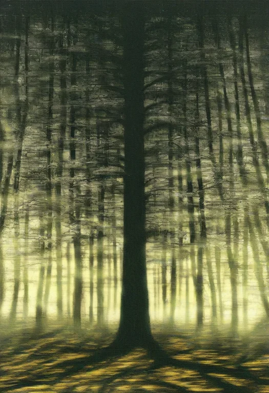 An Ancient Redwood Forest With Towering Trees, Backlit Silho...