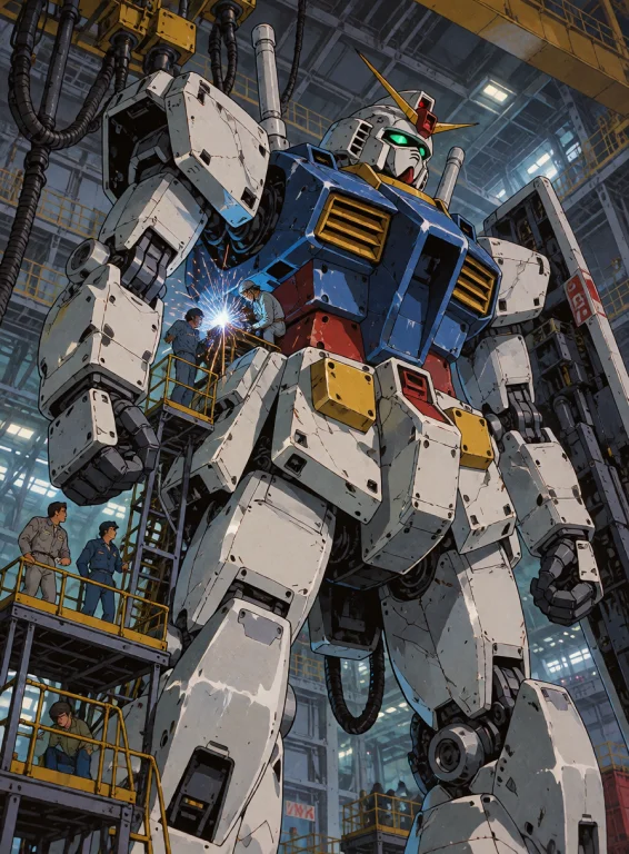 Lorakrea80anime0.7an Enormous White And Cobalt-blue Humanoid...