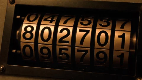 Tmmchn2002, A Close-up Of A Mechanical Counter With Rotating... — Stable Diffusion AI Prompt: tmmchn2002, A close-up of a mechanical counter with rotating brass wheels, each...