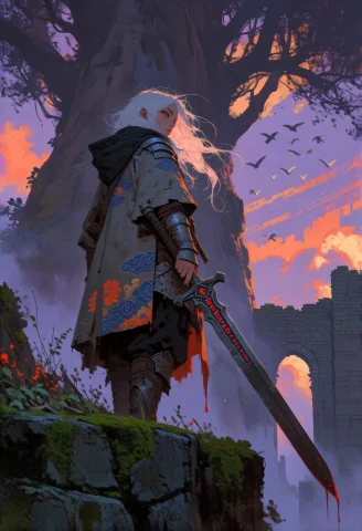 A Blend Of Atmospheric Painterly Realism And Stylized Graphi... — Stable Diffusion AI Prompt: A blend of atmospheric painterly realism and stylized graphic illustration creat...