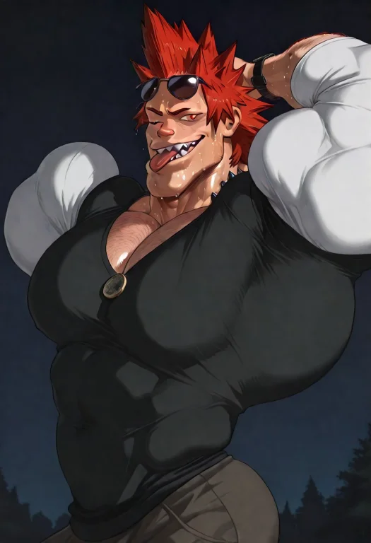 Lorakiriillustrious0.8, 1boy, Solo, Kirishima Eijirou, Red H...