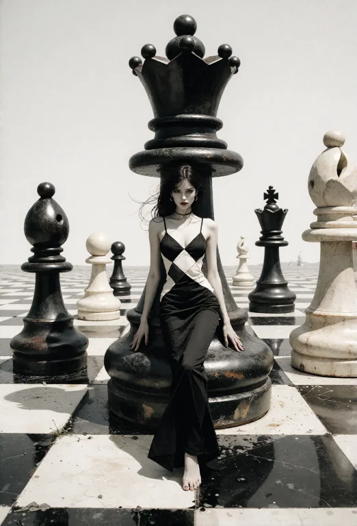A Bold, Graphic Surreal Shot Of A Young, Beautiful Woman, Pa...