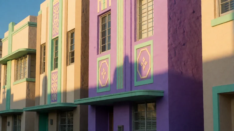 Otsght, A Row Of Art Deco-style Buildings Stands Side By Sid...