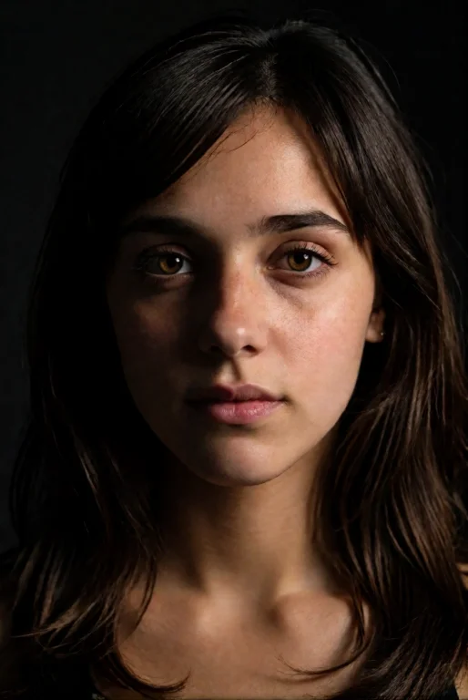 Ohwxperson. A Close-up Portrait Of A Young Woman Lit By A Si...