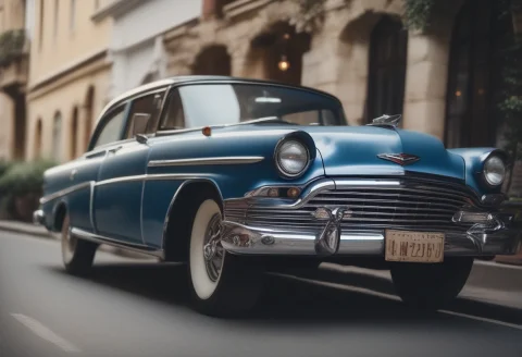 A Denim Look Leaning Against A Vintage Car, Cinematic Photog... — SDXL AI Prompt: a denim look leaning against a vintage car, cinematic photography, soft window l...