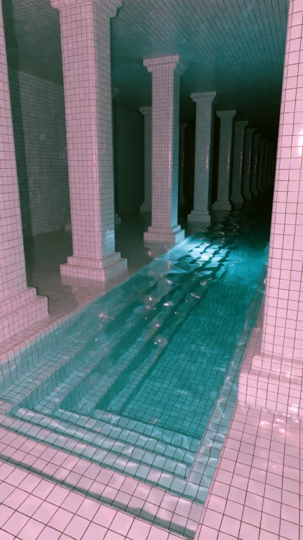 Dcl1m1nal. Poolrooms Style, Medium-long Eye-level Shot Of A...
