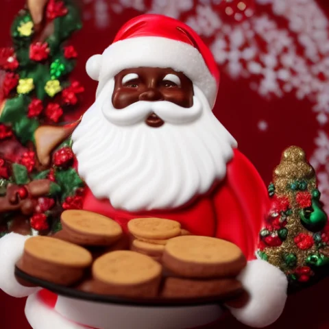 Orna Santa Holding A Plate Of Cookies, 4k, Highly Detailed — Stable Diffusion AI Prompt: orna santa holding a plate of cookies, 4k, highly detailed