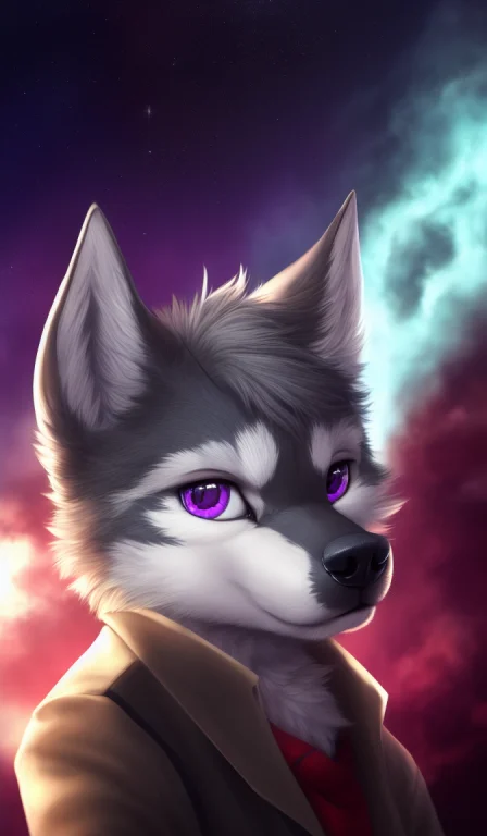 , Mammal, Solo, Fur, Anthro, Purple Eyes, Digital Media Artw...