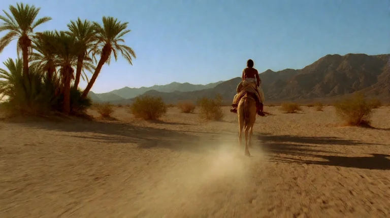 Astrxandob2002, A Rider Atop A Camel Gallops Across A Sun-dr...