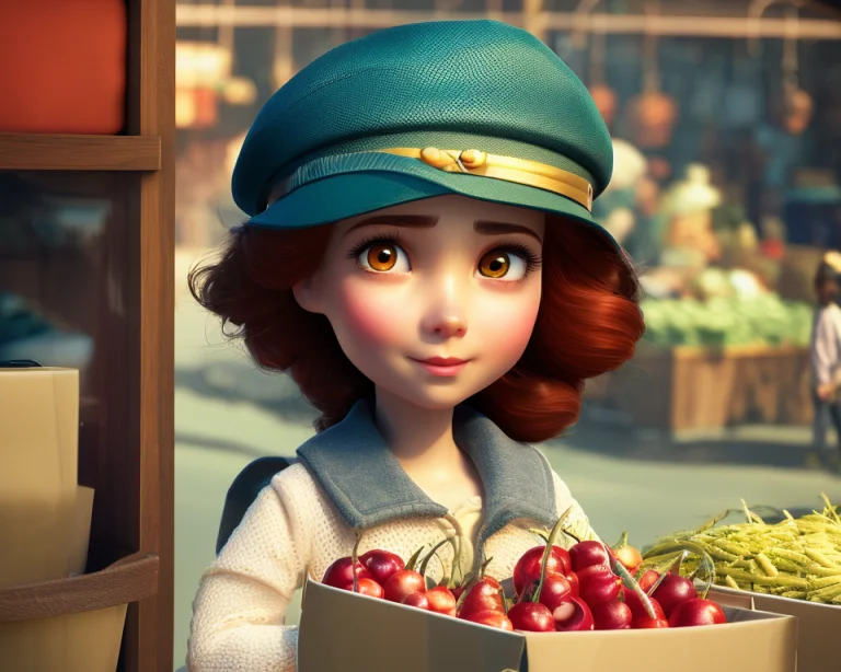 Young Lady Shopping In A Streetmarket In A Small Town, Morni...