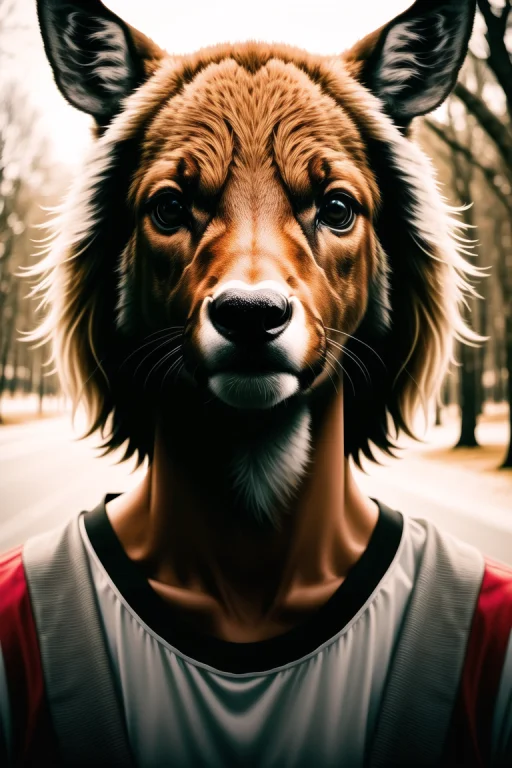 Raw Photo, Animal, A Portrait Photo Of Mandeer2 Humanoid In...