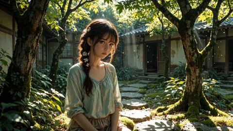 A 19-year-old Hana Mochizuki, Petite And Delicately Built, W... — Stable Diffusion AI Prompt: A 19-year-old Hana Mochizuki, petite and delicately built, with rich, dark chest...