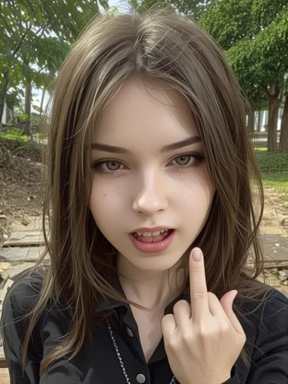 T33n5,medium Shot,a Beautiful Woman Sitting On A Park Bench,...