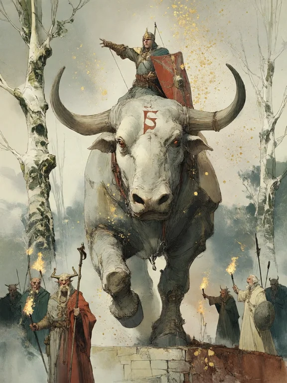Bradhamel Art Style. A Towering, Ancient Stone Giant With Ma...
