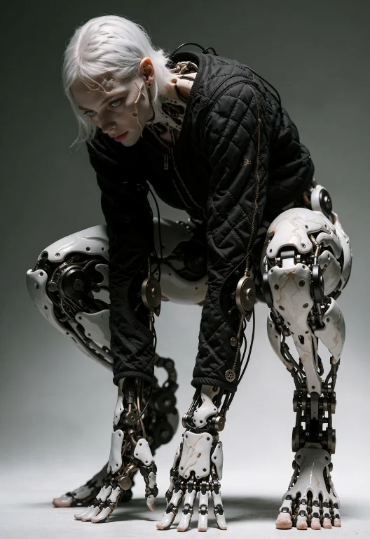 This Is A High-contrast Style, Featuring A Humanoid Figure W...