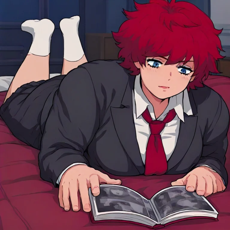 Blue Eyes, Necktie, Solo, Red Hair, Red Necktie,short Hair,...