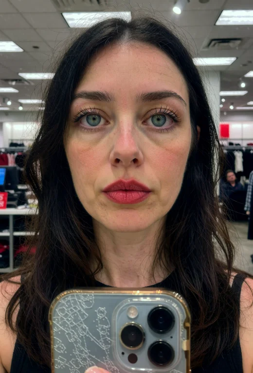 Casual Front-facing Smartphone Selfie Of Wealthy Woman Check...