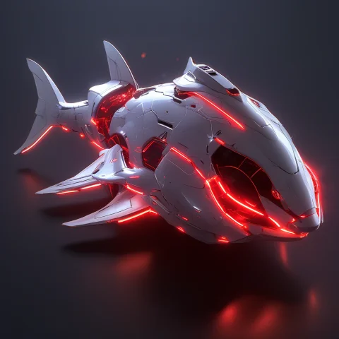 Whiteember Giant Spaceship Shaped Like A Giant Goldfish, Flo... — SDXL AI Prompt: WhiteEmber giant spaceship shaped like a giant goldfish, floating in space on hu...
