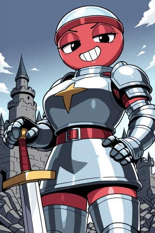 1girl, Cowboy Shot, Dutch Angle,, Knight Armor, Gauntlets, H... — Stable Diffusion AI Prompt: 1girl, cowboy shot, dutch angle,, knight armor, gauntlets, hand on sword hilt, c...