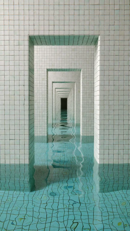 Dcl1m1nal. Poolrooms Style, Central Eye-level Shot Facing A...