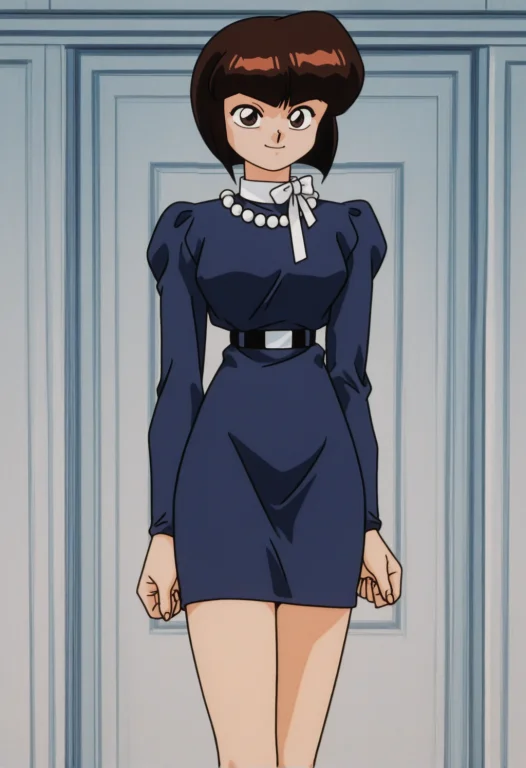 Nabikiova1, 1girl, Brown Hair, Short Hair, Bob Cut, Dark Bro...