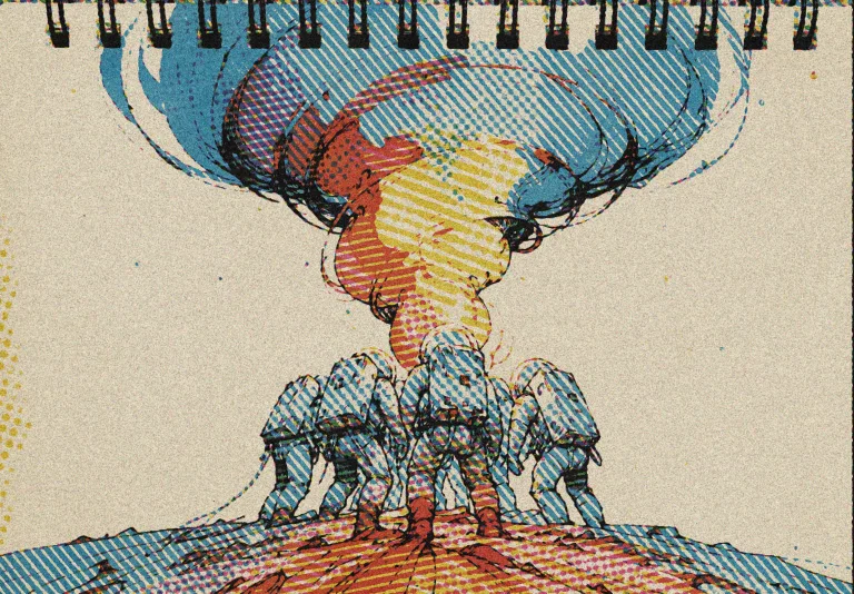 Watercolorinks A Scene On Cream-colored Paper In A Spiral-bo...