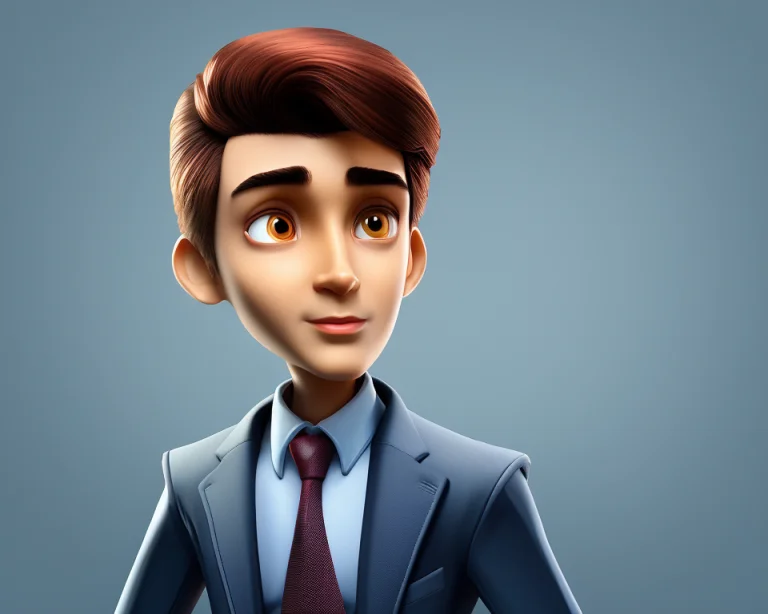 A Young Man In A Business Suit Working At His Office Compute...