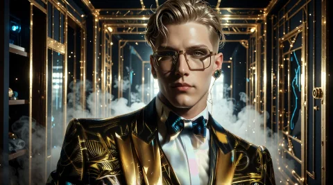 A Hyper-realistic 3d Rendered Portrait Of A Stylish Young Ma... — Stable Diffusion AI Prompt: A hyper-realistic 3D rendered portrait of a stylish young man with pale skin, pi...