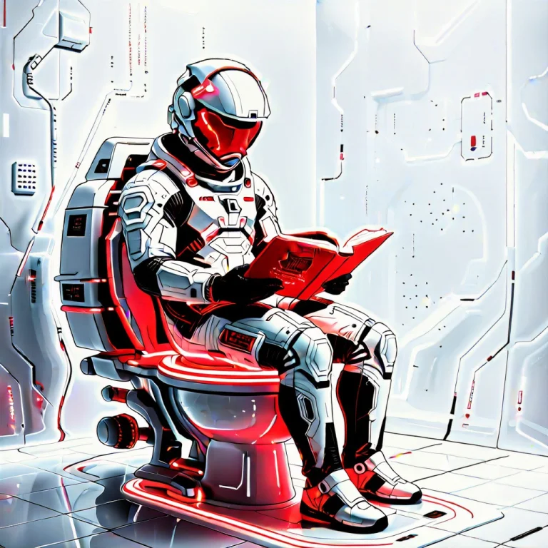 An Astronaut In A Pristine Whiteember Tech Suit, Sitting On...