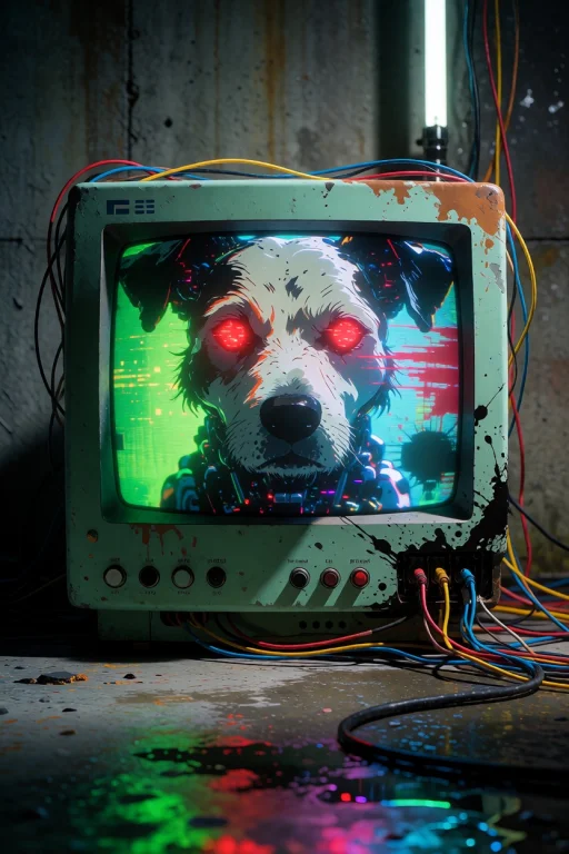 Cyberpunk Glitch Aesthetics, Heavy Video Distortion, Charact...