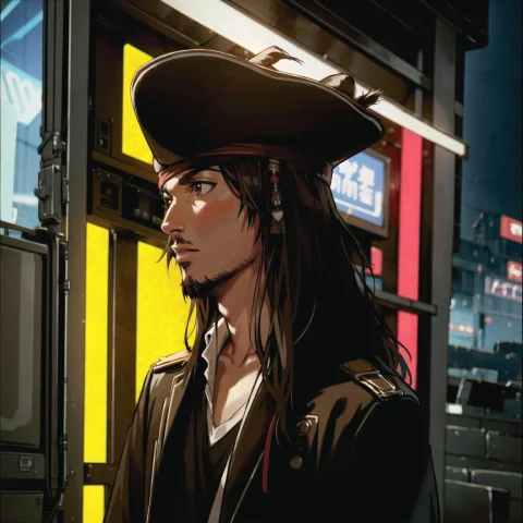 Jack Sparrow, Anime Style, Criin, Masterpiece, Best Quality,... — Stable Diffusion AI Prompt: jack sparrow, anime style, criin, masterpiece, best quality, 1boy brown eyes, ha...