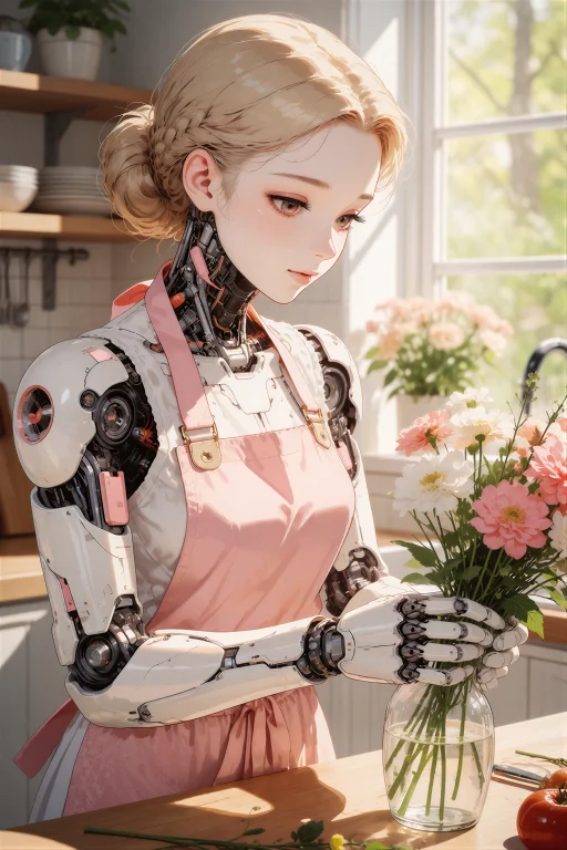 An Anime Style Illustration Of A Female Domestic Assistant A...
