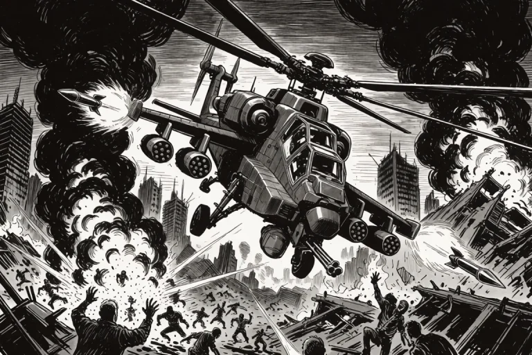 Detailed Black-and-white Sketch-pen Illustration, Dark Gothi...