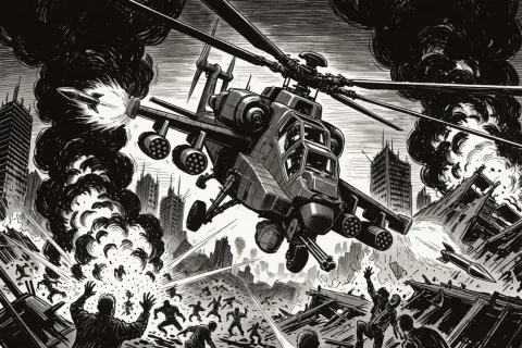 Detailed Black-and-white Sketch-pen Illustration, Dark Gothi... — Stable Diffusion AI Prompt: Detailed black-and-white sketch-pen illustration, dark gothic apocalyptic art. A...