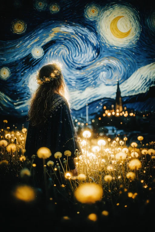 Zidiusart, Fantasy Painting With Van Gogh Starry Night Influ...