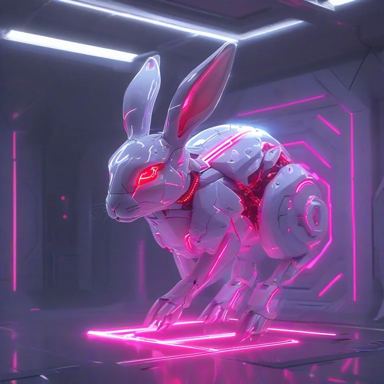 Whiteember, Rabbit, Running, Vaporwave Background, Beautiful...