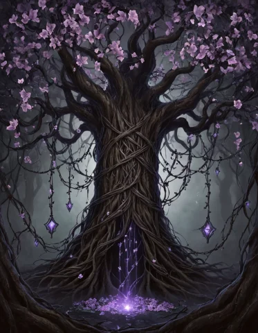 Dark Fantasy Art Of Lorapcgaming0.8 ,,,hallowed Elder Tree,,... — SDXL AI Prompt: Dark Fantasy Art of ,,,hallowed elder tree,,gossamer vines,,,sable ivy,,,,arcan...