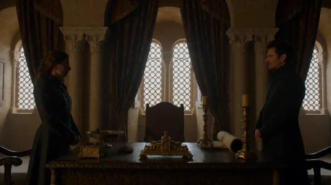 Gmthrnsssn7, In A Grand, Dimly Lit Chamber With Arched Windo... — Stable Diffusion AI Prompt: gmthrnsssn7, in a grand, dimly lit chamber with arched windows and heavy drapes,...