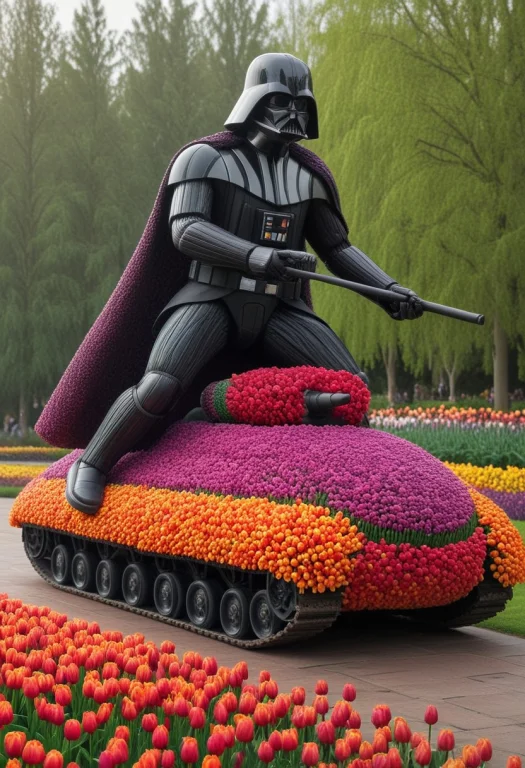 Jaynl-tm, Made Of Tulips, Darth Vader Riding A Skateboard Ov...