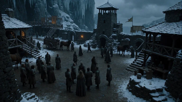 Gmthrnsssn5, A Group Of Armored Figures Gathers In A Snow-du...