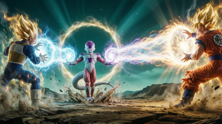 Epic Realistic Live-action Style Dragon Ball Confrontation,...