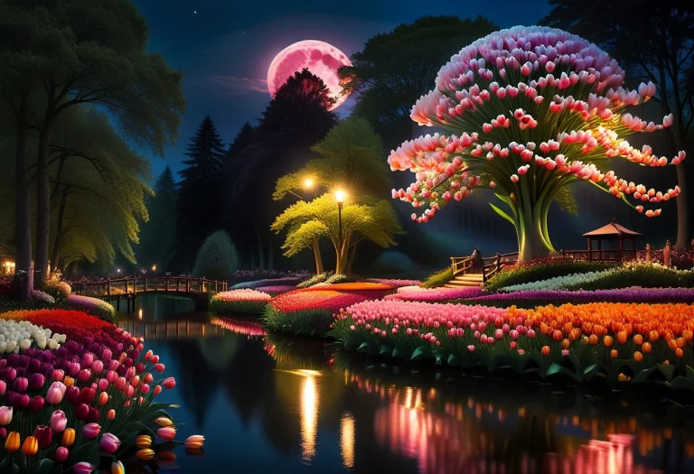 A Majestic Cinematic Landscape At Night Combining A Winding...