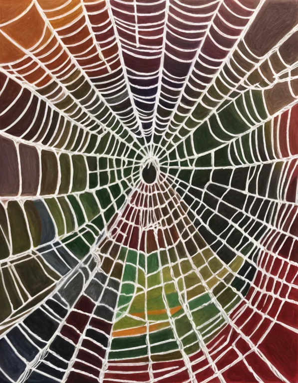 Colored Pencil Art Of Cobwebs,jewel, Colored Pencil Strokes,...