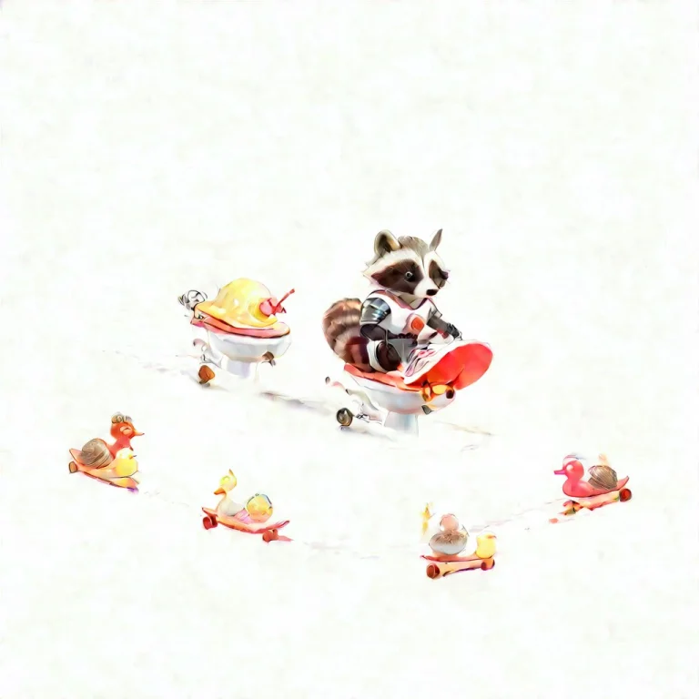 A Raccoon In Glossy Whiteember Armor Sitting On A Pristine W...