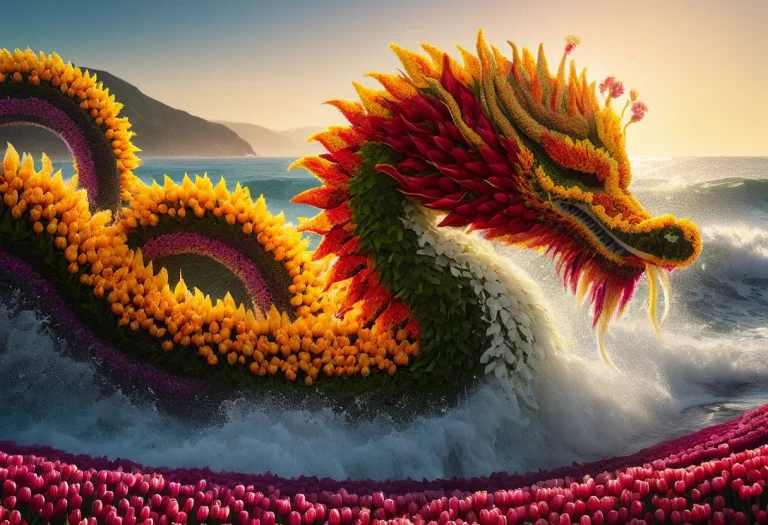 Jaynl-tm, Made Of Tulips, Eastern Dragon, Majestic Chinese D...